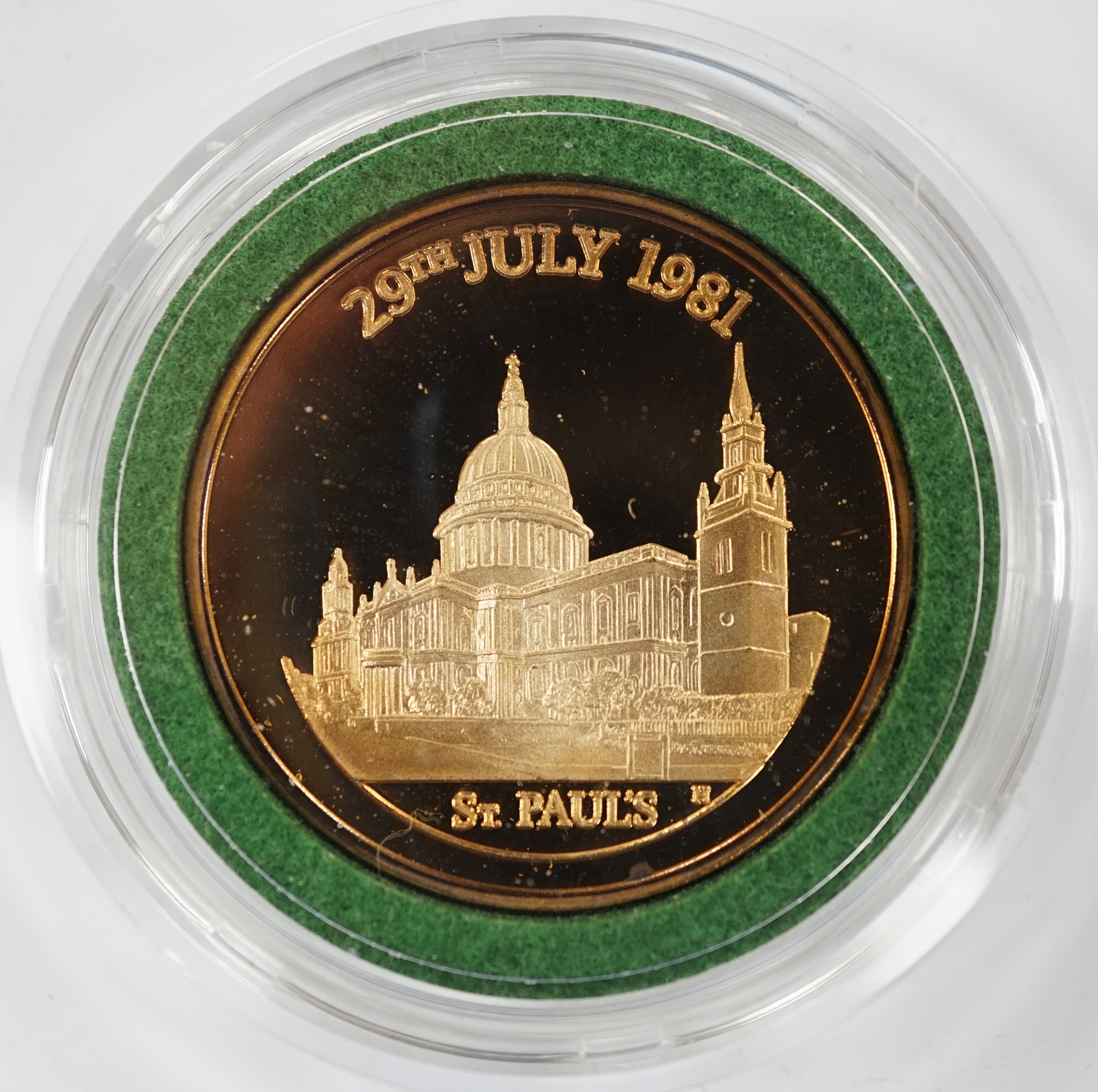 Commemorative medals, Birmingham mint 9 carat gold medal, Wedding of HRH Prince Charles to Lady Diana Spencer, 1981, 18.27g, cased with certificate